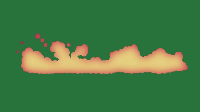 White border and red orange fire on heart design cloud screen hearts it isolated on green screen background