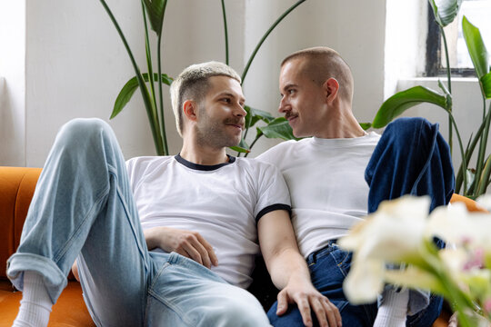 A couple sharing intimate moment