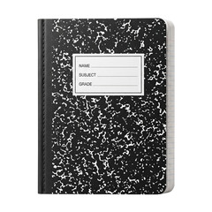Classic black and white composition notebook © BTG