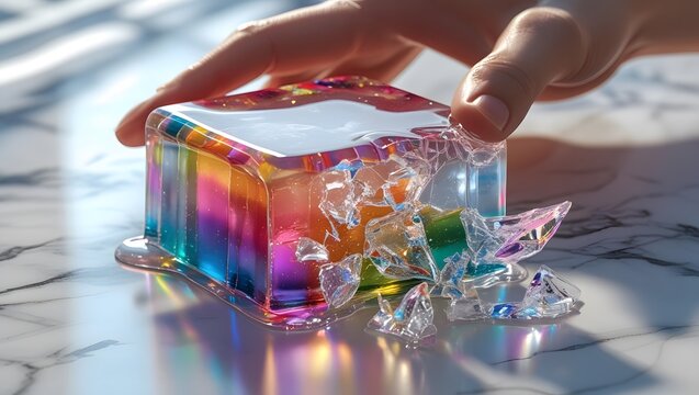 Hyper Realistic Rainbow Jelly ASMR with Crystal Breaking Effect