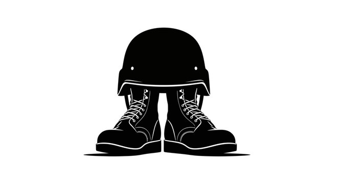 Person wearing military boots