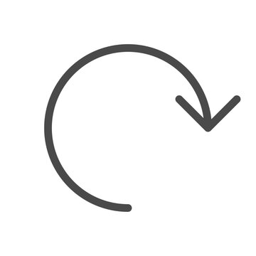 Curved clockwise arrow icon for refresh reload process navigation design