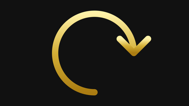 Luxury 3D gold forged curved arrow premium metal refresh reload indicator