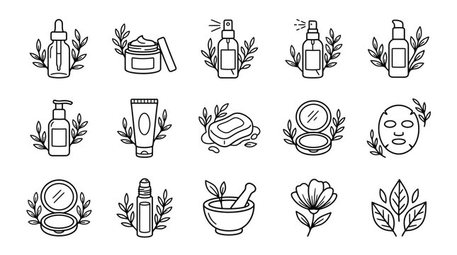 Skincare products and natural ingredients.