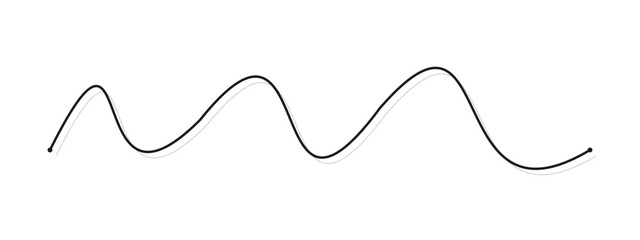 Minimalist black continuous line swirl doodle element on transparent background © ArsiStudio