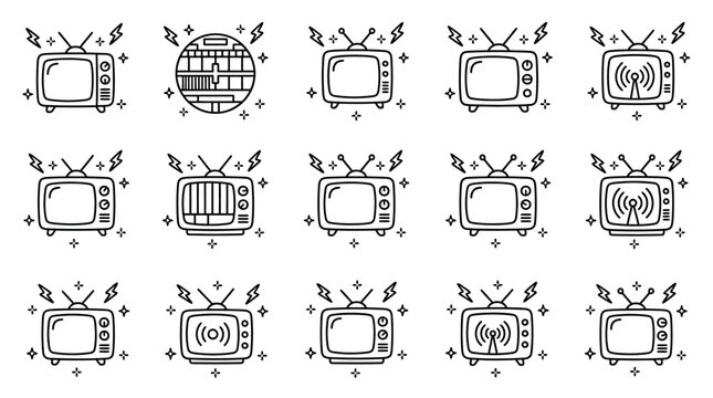 Television Sets with Antlers Illustration.