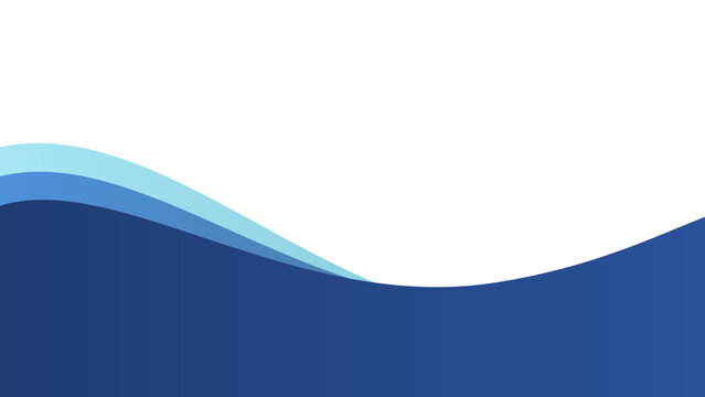 Modern blue wave border background design with smooth flowing curve shape for banner, header, website and presentation layouts