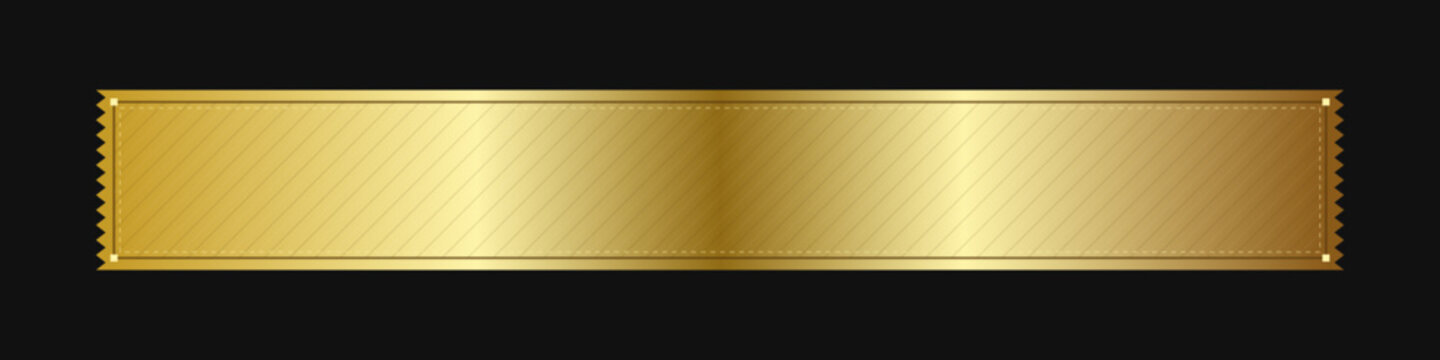 Luxury gold foil ribbon label premium metallic die-cut tape divider plaque element