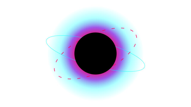 Cyberpunk gravity anomaly black hole glowing HUD accretion disk sci-fi void overlay