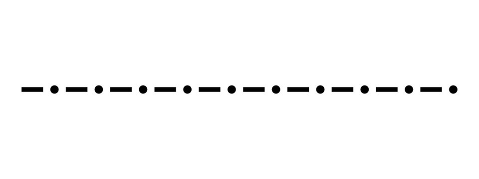 Black dotted dashed horizontal line minimalist graphic divider element