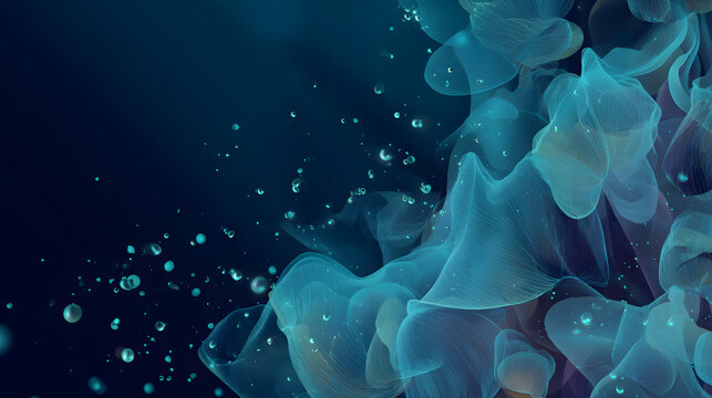Blue jellyfish swimming underwater