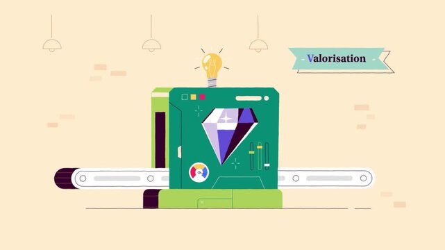 Valorization Process Transforming Waste into Valuable Resources Circular Economy Animation