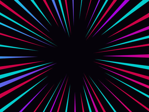 Cyberpunk neon hyper jump speedlines glowing sci-fi anime warp background