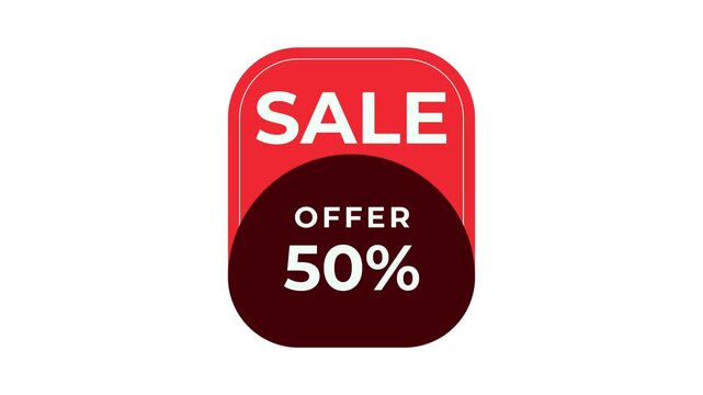 Red Sale Offer Badge Motion Graphic Pack with Percentage Labels