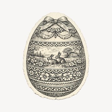 Vintage Easter egg illustration