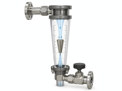 3D Diagram of Rotameter Flow Meter Mechanism
