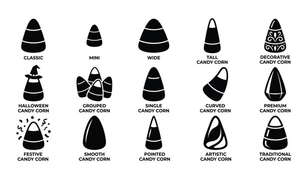 Halloween candy corn silhouettes diverse designs for autumn celebrations festive decor