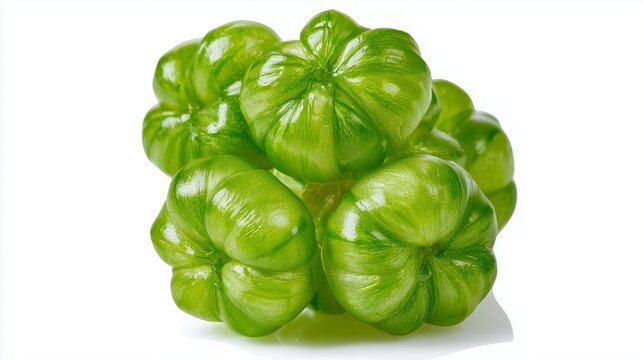Fresh Wolffia globosa isolated on pure white background, tiny greens
