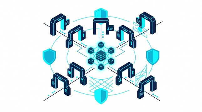 Network Security Cybersecurity Data Center Firewall Isometric Vector