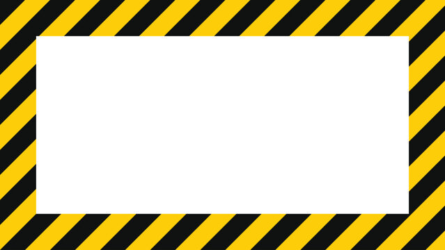 Yellow and black construction warning frame with blank copy space for industrial safety signs and hazard caution notices