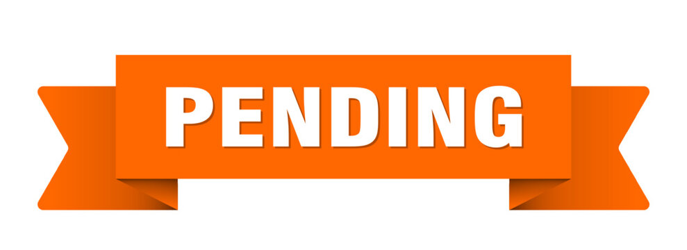 pending ribbon isolated on transparent background. pending ribbon