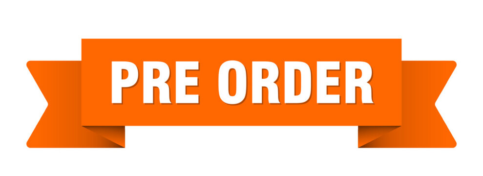 pre order ribbon isolated on transparent background. pre order ribbon