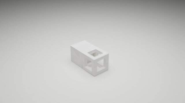 White cube abstract animation in minimal 3D environment with soft directional lighting and monochrome white background, geometric motion graphics, seamless loop, contemporary digital render