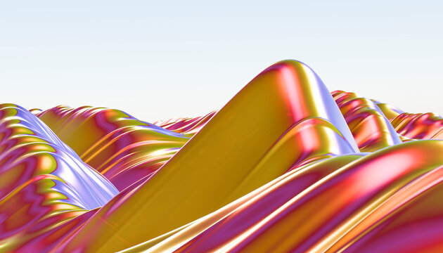 Vibrant abstract waves with colorful geometric shapes