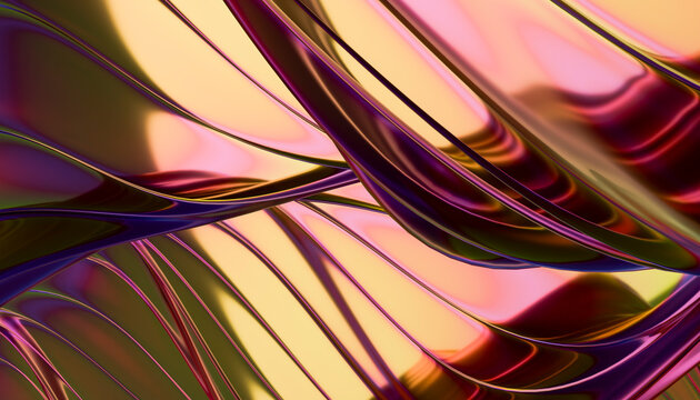 Abstract geometric curves with vibrant colors