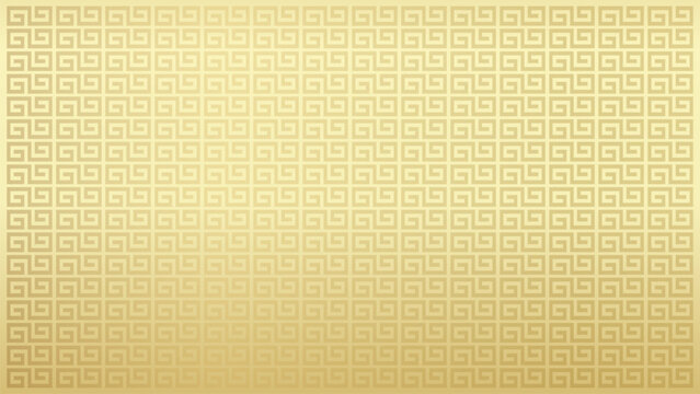 Luxury Golden Asian Greek Key Seamless Pattern Wallpaper Background for Chinese, Japanese and Oriental Branding Design