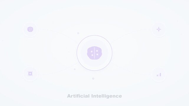 Abstract AI concept with interconnected data points and shield
