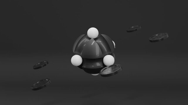 Elegant abstract 3D render with geometric elements in a contemporary minimalist environment, seamless animation, clean digital composition, modern motion graphics background