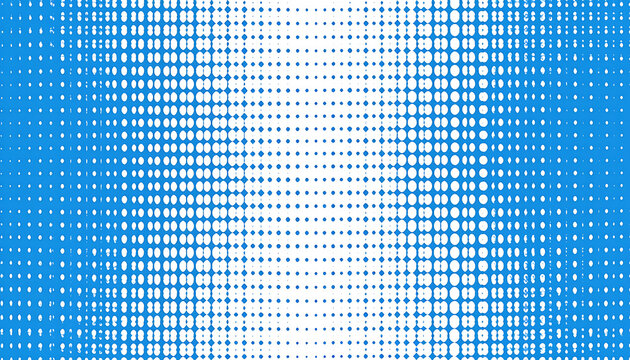 Abstract blue and white halftone pattern with geometric grid, digital overlay for design