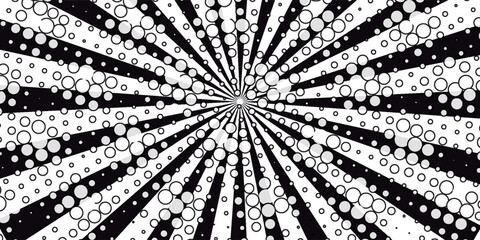 Black and White Radial Pattern - Graphic Design Vector © Ramat
