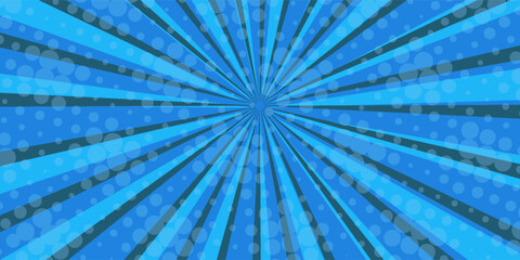Blue Sunny haze pop art retro vector background. Anime Background Style Illustration © Ramat
