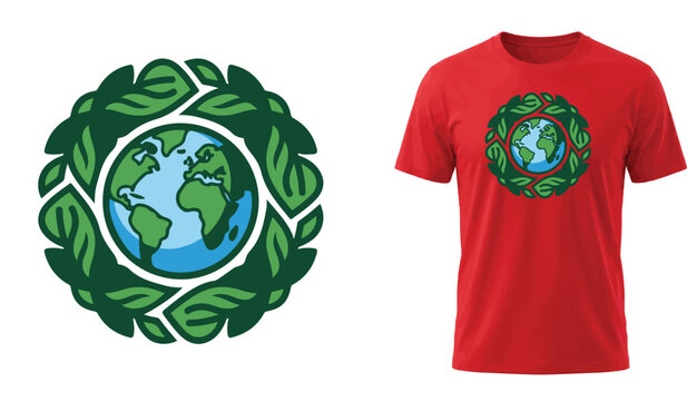 Eco Earth Leaf T‑Shirt Design