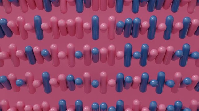 Clean abstract scene with geometric 3D elements in a modern minimalist environment, seamless loop animation, realistic render, elegant digital visual composition