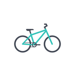 Fototapeta premium Modern Flat Design Teal Bicycle Illustration for Healthy Lifestyle
