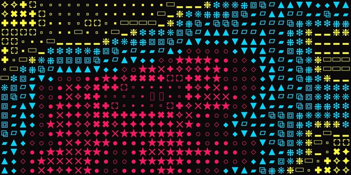 generative background of vivid characters defined by a perlin noise algorithm
