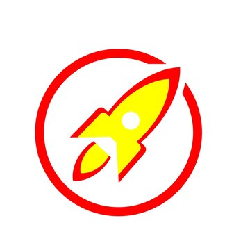 Simple colored rocket illustration for logo design, stock vector, or graphic design. 1