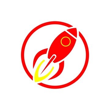 Simple colored rocket illustration for logo design, stock vector, or graphic design.4