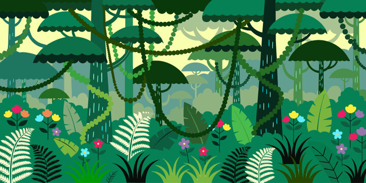 illustration, vector, tree, park, summer, beach, grass, sky, walk, nature, water, green, game, cloud, vector graphics, forest, trees, mountains, clouds, bushes, joy