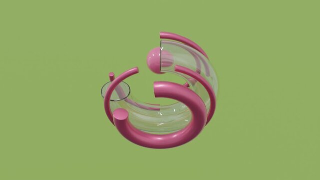 Minimal abstract 3D composition featuring geometric elements in a modern digital space, clean realistic render, seamless motion graphics, elegant contemporary background for creative visual projects