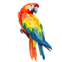 Parrot, vibrant watercolor vector, isolated on a white background, high quality and detailed design. © teralis