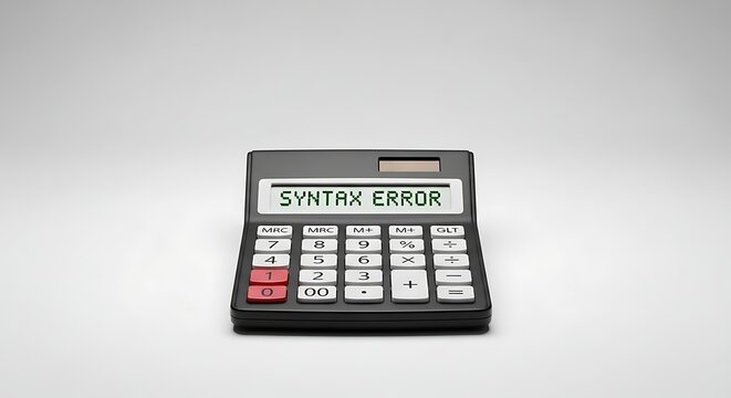 Calculator displaying syntax error on screen