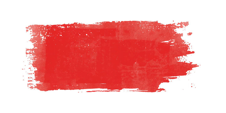 Red paint brush strokes on torn grunge paper banner texture vector illustration with splash decoration frame, Christmas pattern, rip tear concept backdrop