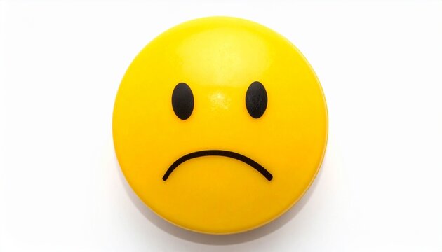 Yellow Sad Face Emoticon Symbolizing Unhappiness and Emotional Expression