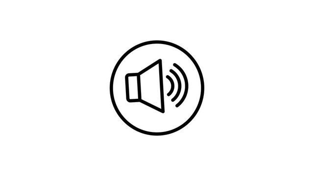 Audio sound wave button animated icon. Speaker volume sign and symbol animation video for music control, loudspeaker technology, media, communication and other
