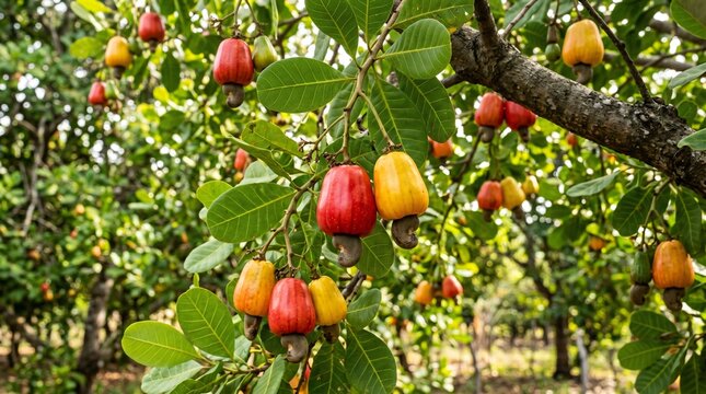 Cashew Fruit &ndash; Anacardium occidentale in Nature.