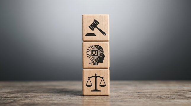 : Legal AI and Data Privacy Concept with Digital Compliance and Security Interface